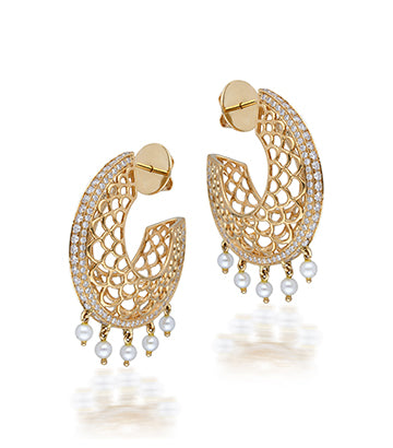 Diamond and Pearl hoops
